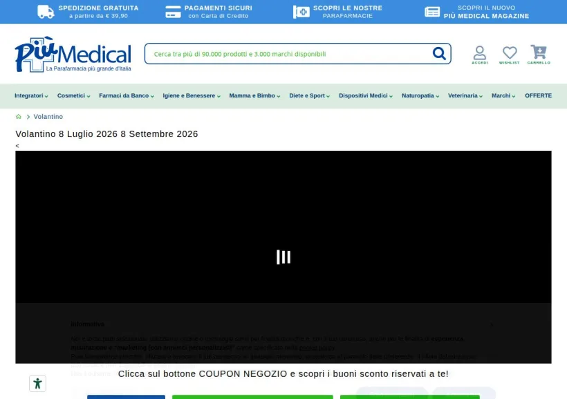 Schermata della pagina offerta di Più Medical