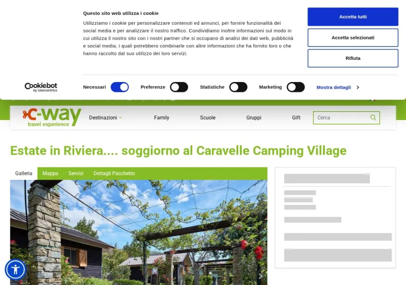 Schermata della pagina offerta di C-Way
