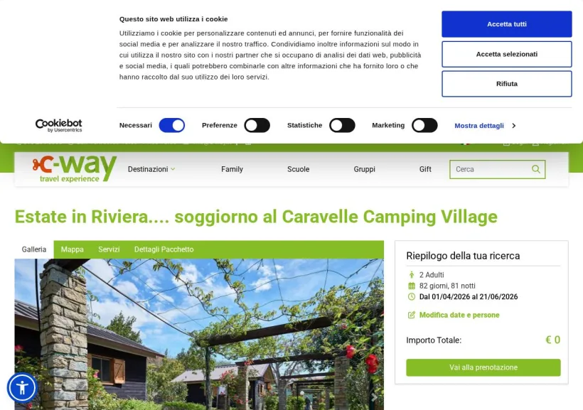 Schermata della pagina offerta di C-Way