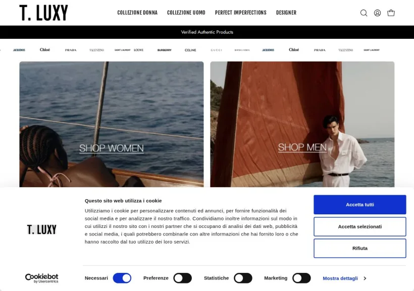 Schermata della pagina offerta di T.LUXY