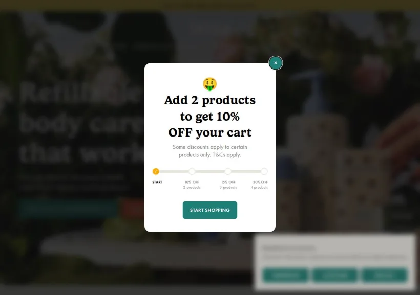 Schermata della pagina offerta di Wild