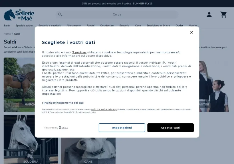 Schermata della pagina offerta di Selleriemae
