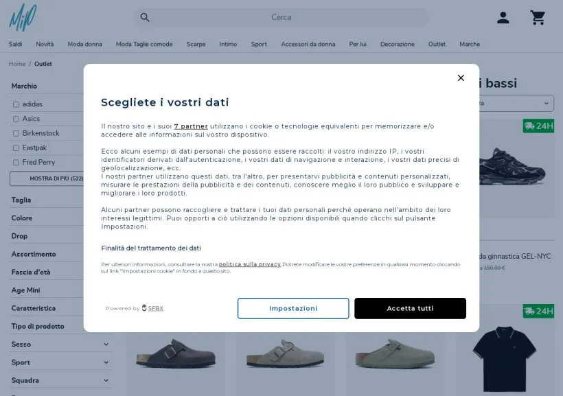 Schermata della pagina offerta di Made in Paradis