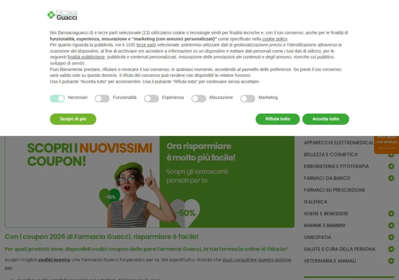 Schermata della pagina offerta di Farmacia Guacci