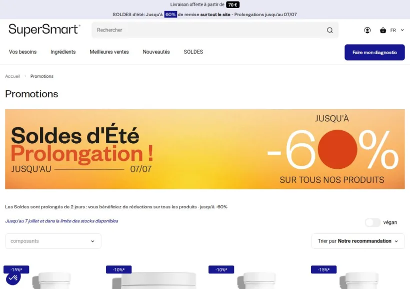 Schermata della pagina offerta di SuperSmart