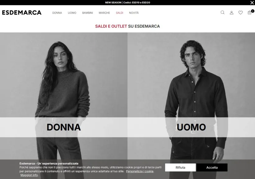 Schermata della pagina offerta di Esdemarca