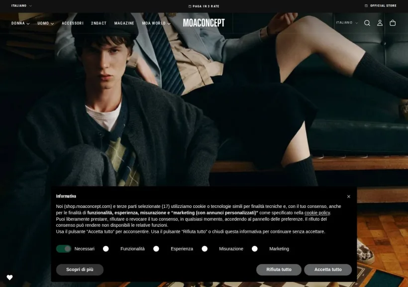 Schermata della pagina offerta di MOACONCEPT