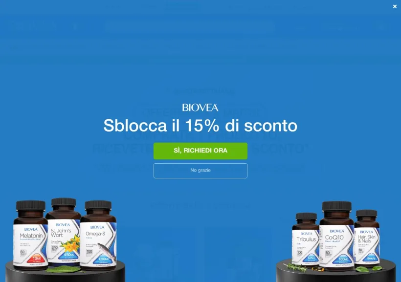 Schermata della pagina offerta di Biovea