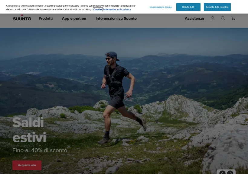 Schermata della pagina offerta di Suunto