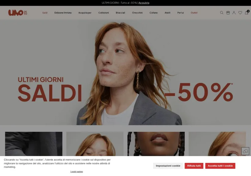 Schermata della pagina offerta di UNOde50