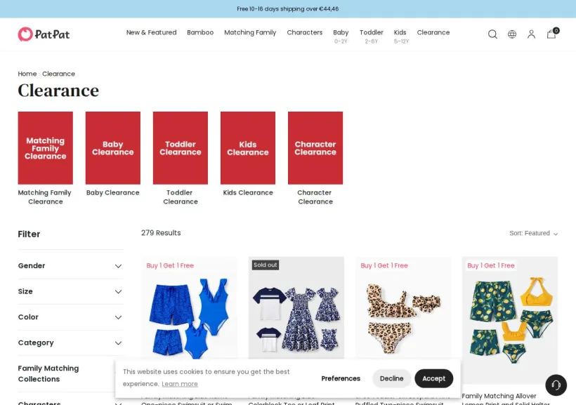 Schermata della pagina offerta di PatPat