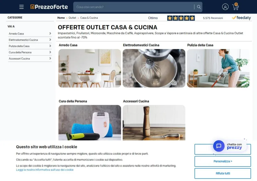 Schermata della pagina offerta di PrezzoForte