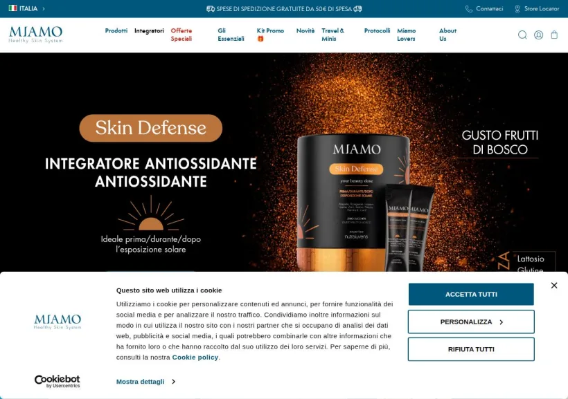 Schermata della pagina offerta di Miamo