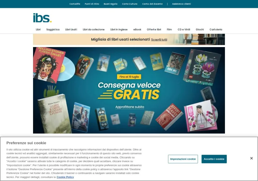 Schermata della pagina offerta di IBS