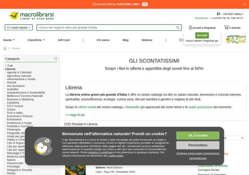 Schermata della pagina offerta di Macrolibrarsi