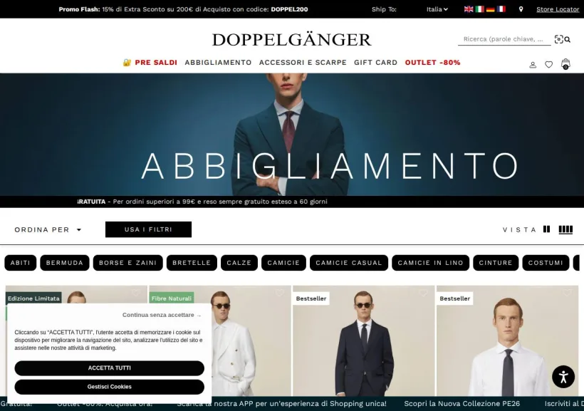 Schermata della pagina offerta di Doppelgänger