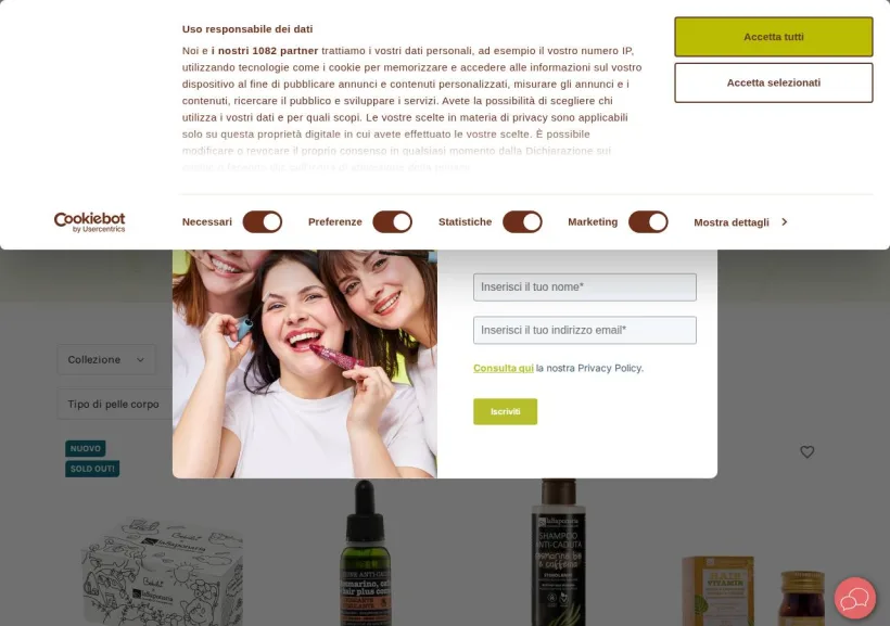 Schermata della pagina offerta di La Saponaria