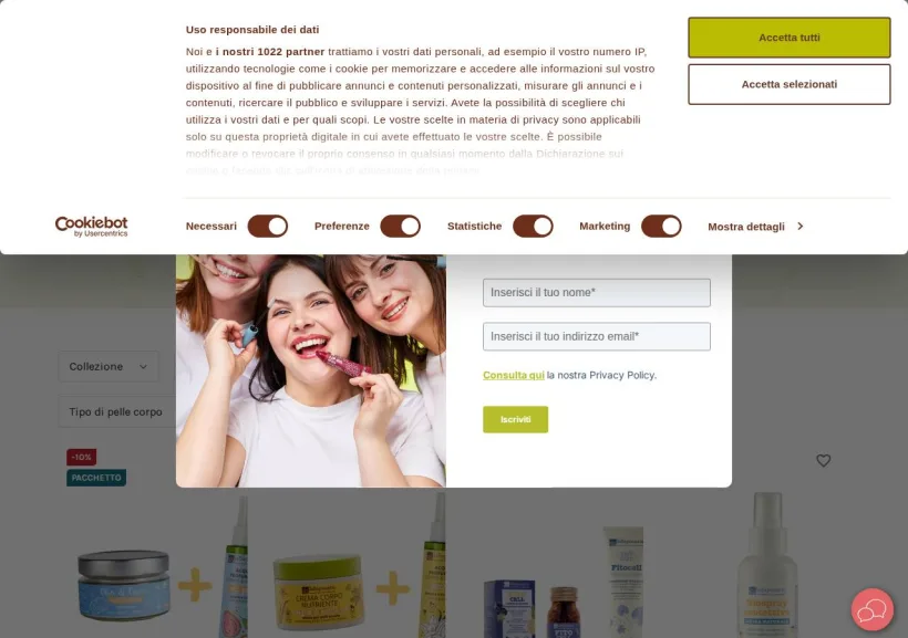 Schermata della pagina offerta di La Saponaria