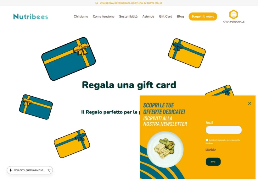 Schermata della pagina offerta di Nutribees