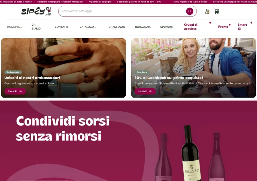 Schermata della pagina offerta di Siply
