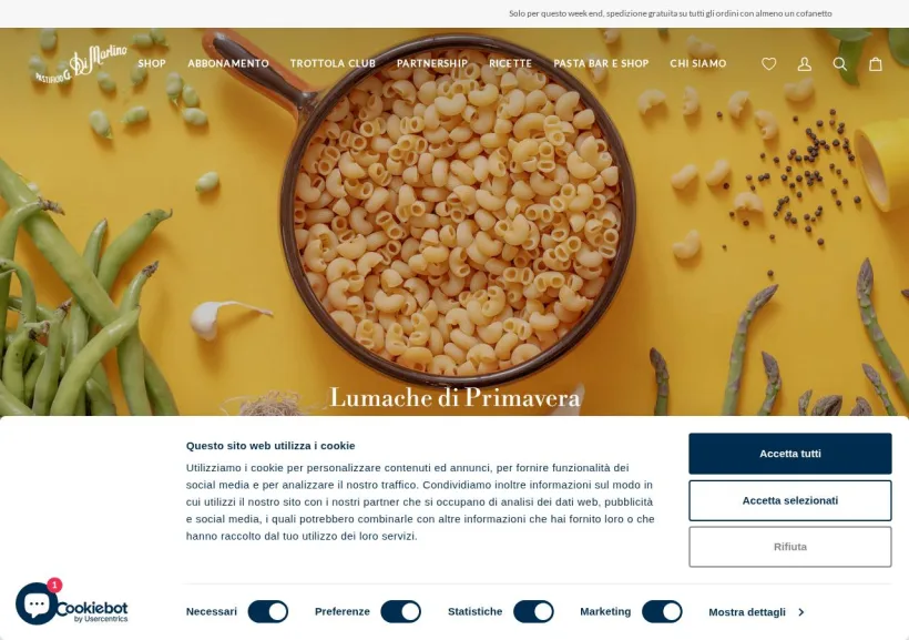 Schermata della pagina offerta di Pasta di Martino