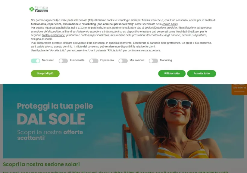 Schermata della pagina offerta di Farmacia Guacci