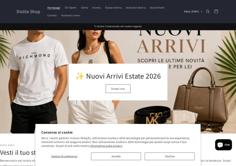 Schermata della pagina offerta di Distile Shop