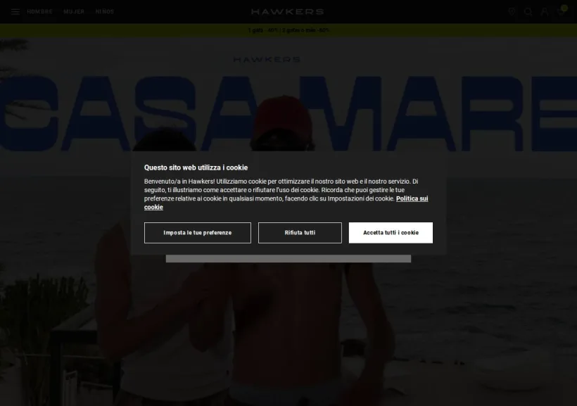 Schermata della pagina offerta di Hawkers