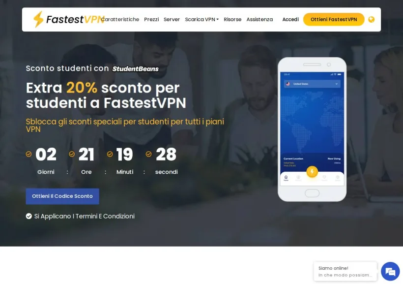 Schermata della pagina offerta di Fast Technology Limited