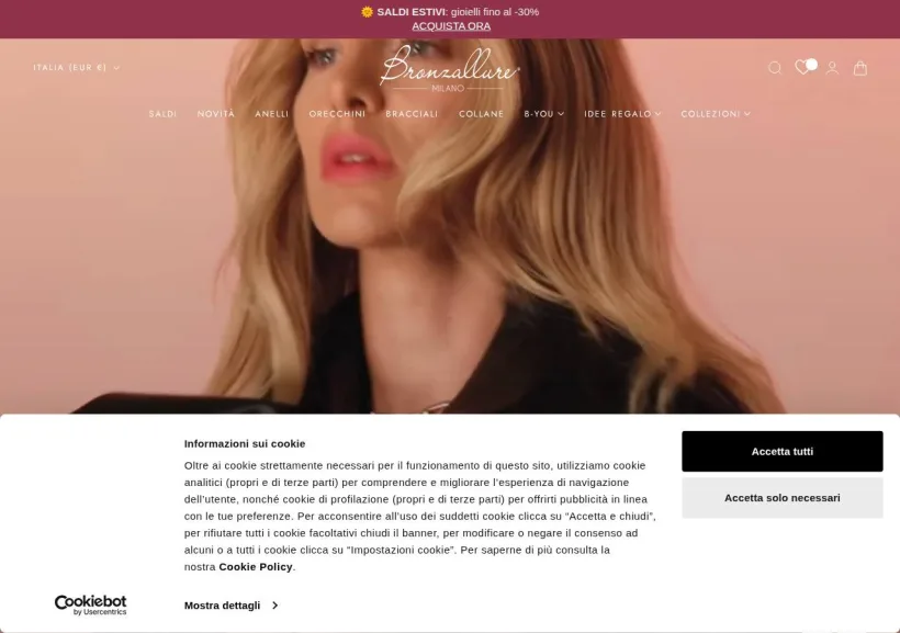 Schermata della pagina offerta di Bronzallure 