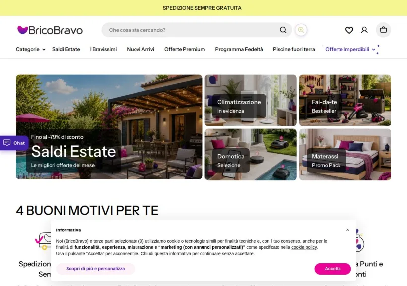 Schermata della pagina offerta di BricoBravo