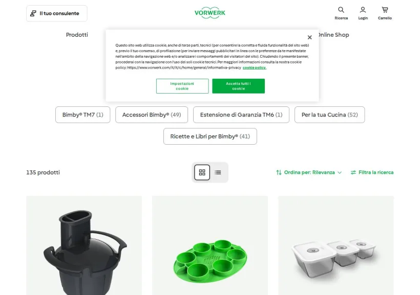 Schermata della pagina offerta di Folletto
