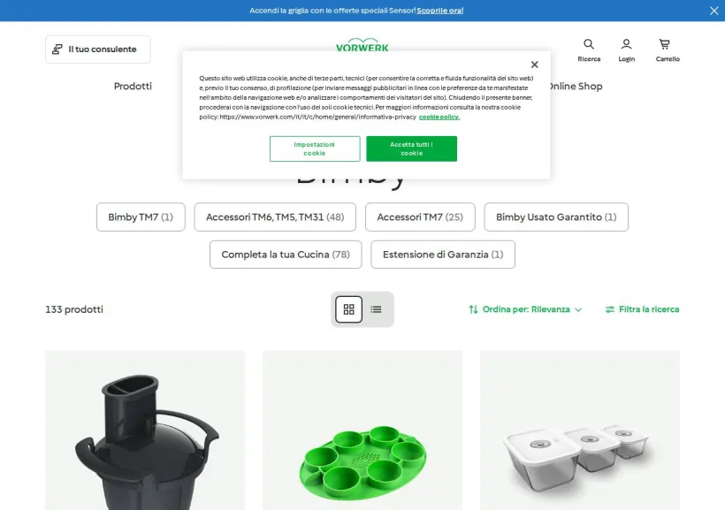 Schermata della pagina offerta di Folletto
