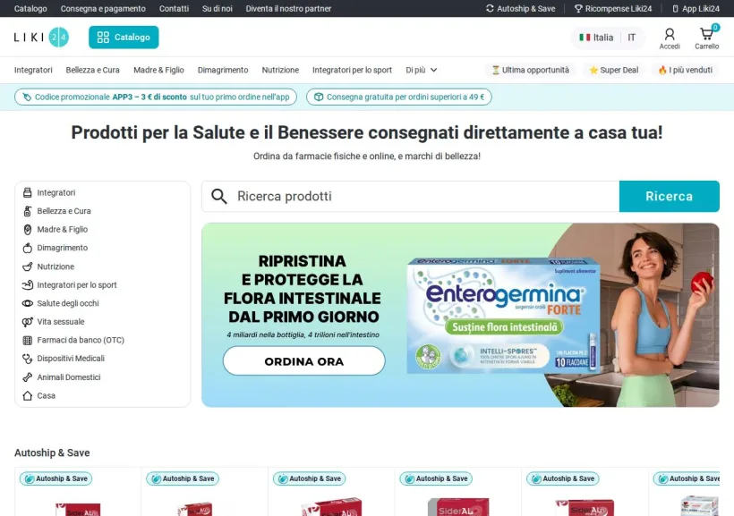 Schermata della pagina offerta di Liki 24