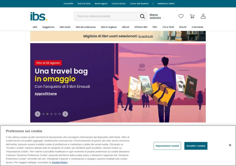Schermata della pagina offerta di IBS