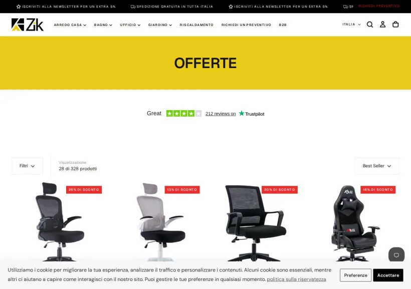 Schermata della pagina offerta di Zik Home