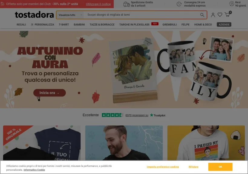Schermata della pagina offerta di Tostadora