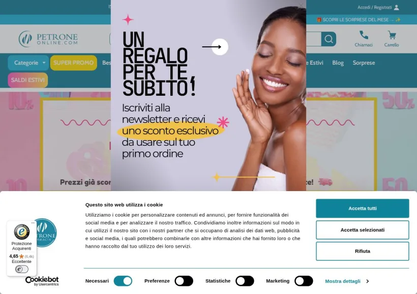 Schermata della pagina offerta di Farmacia Petrone