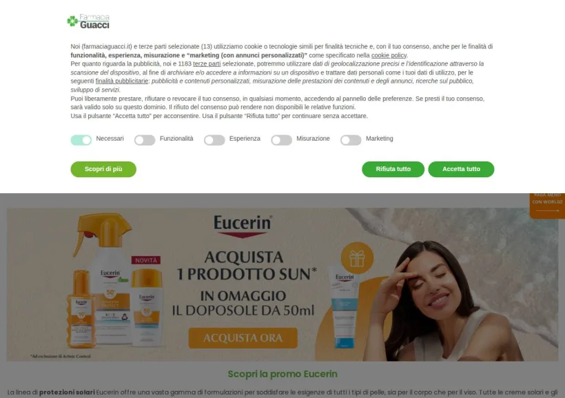 Schermata della pagina offerta di Farmacia Guacci