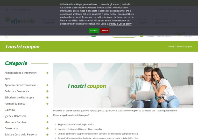 Schermata della pagina offerta di Effeverde