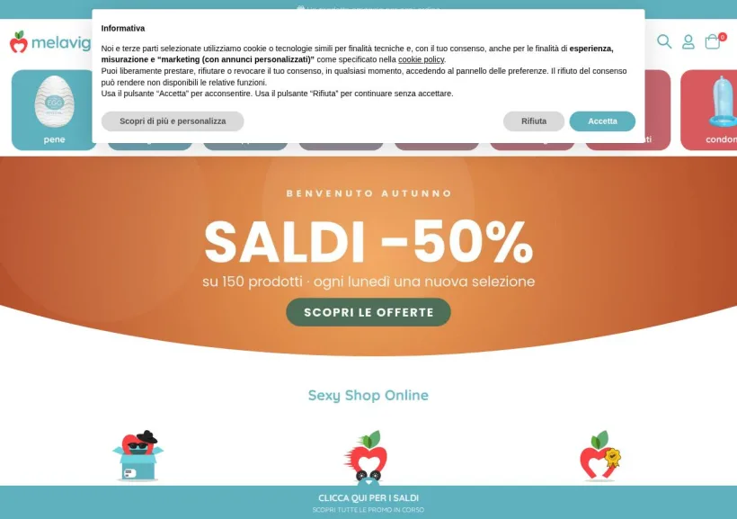 Schermata della pagina offerta di Melaviglia
