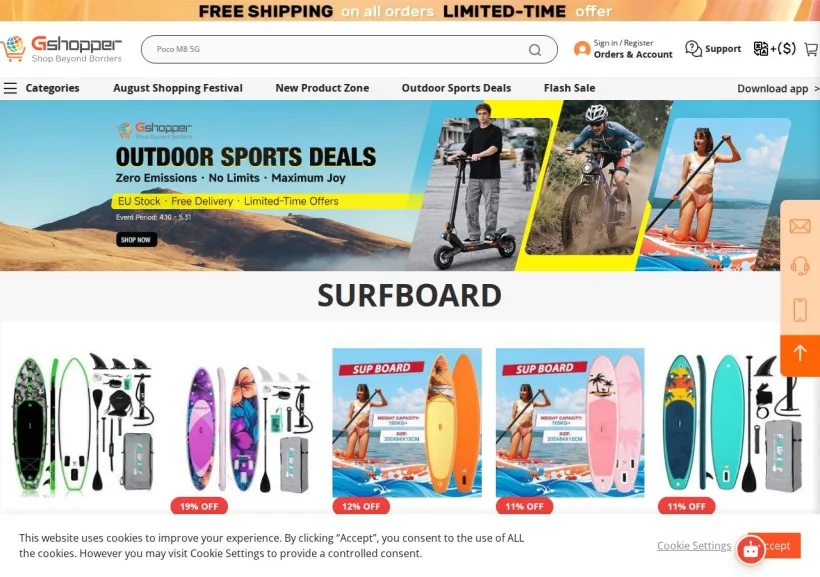 Schermata della pagina offerta di Gshopper