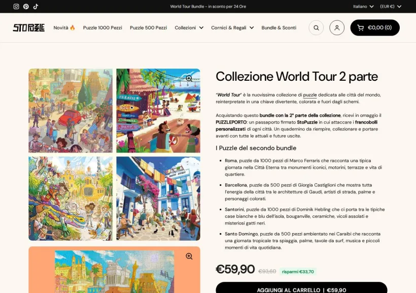 Schermata della pagina offerta di Sto Puzzle 
