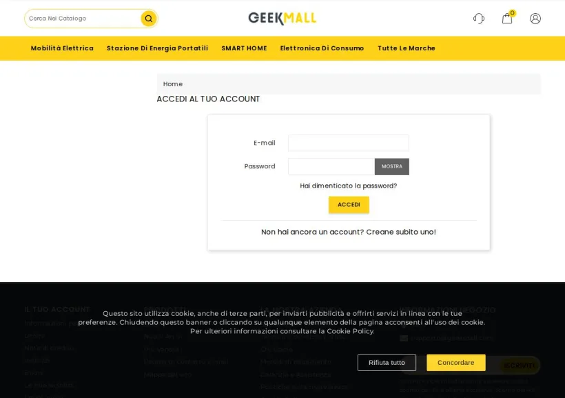 Schermata della pagina offerta di GeekMall