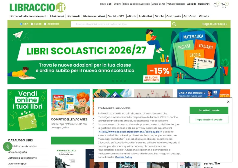 Schermata della pagina offerta di Libraccio