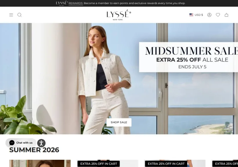 Schermata della pagina offerta di Lyssé