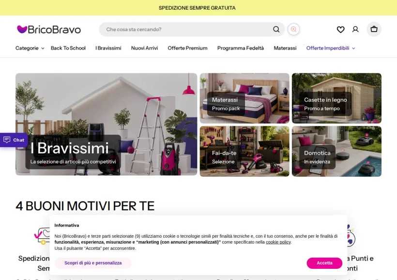 Schermata della pagina offerta di BricoBravo