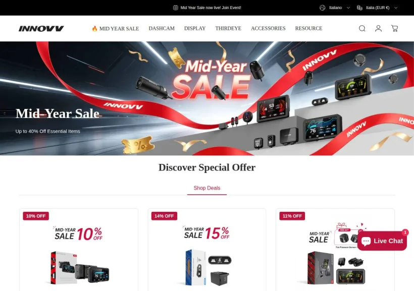 Schermata della pagina offerta di INNOVV