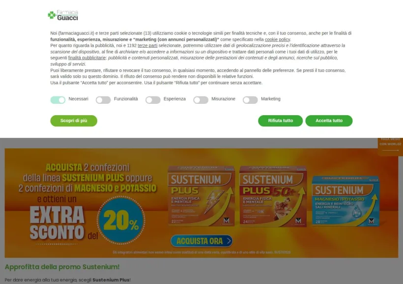 Schermata della pagina offerta di Farmacia Guacci