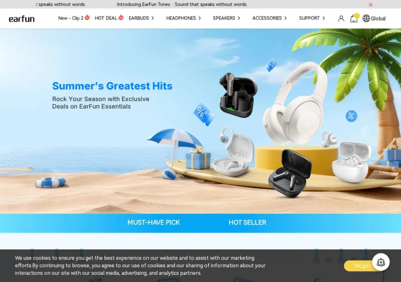 Schermata della pagina offerta di Earfun, Inc